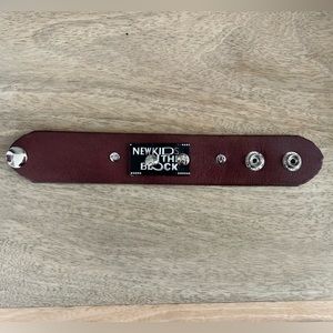 New Kids on the Block upcycled bracelet made from 2 different belts